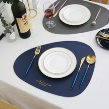 Nordic INS Leather PU Place Mat Placemat Household Simple Waterproof Oil-proof iInsulation Coaster Place Mats for Dining Table