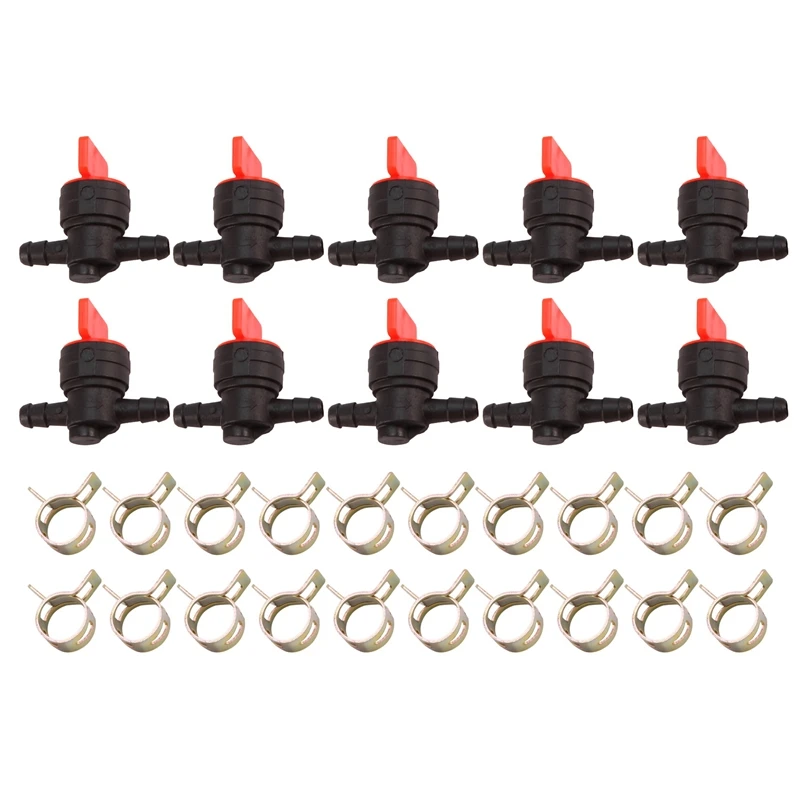 

10PCS 494768 698183 Fuel Shut Off Valve With Clamp For 1/4 Inch Fuel Line Briggs & Stratton Murray Toro Lawn Tractor