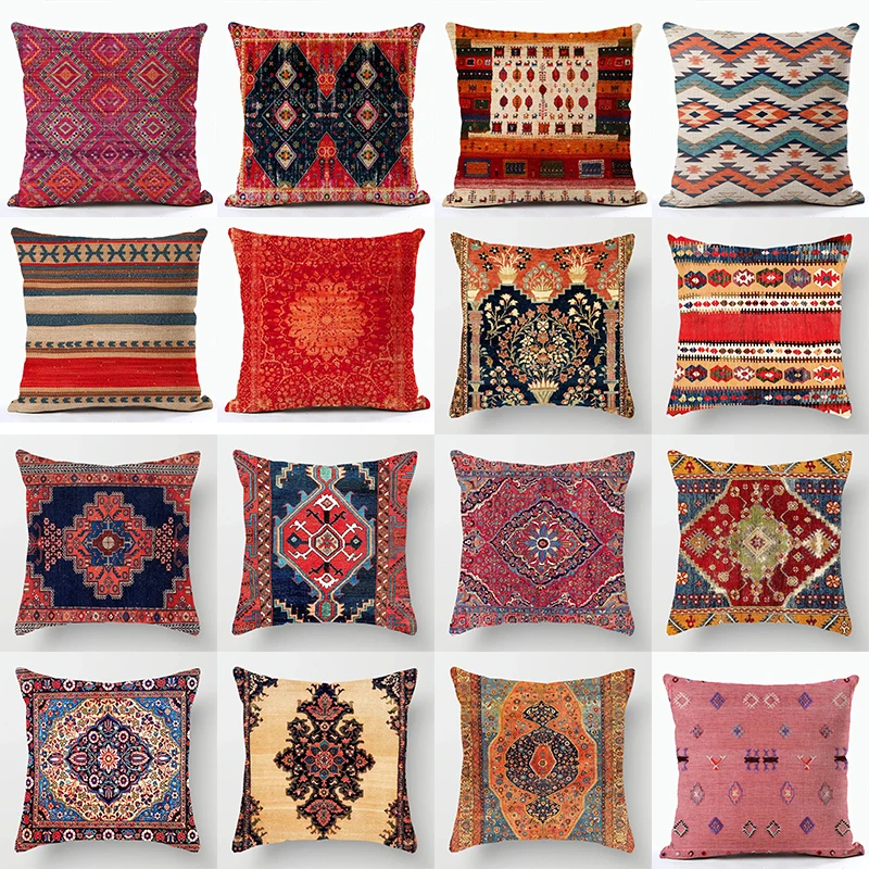 

Bohemian Pattern Multicolor Abstract Pattern Geometric Print Cushion Cover Decorative Pillowcase Sofa Bedroom Room Pillowcase
