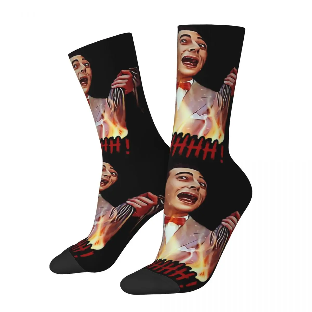 

Retro Peewee Snake Rescue Theme Design Sports Crew Socks Merch All Season Funny Horror Comfortable Crew Socks Breathable