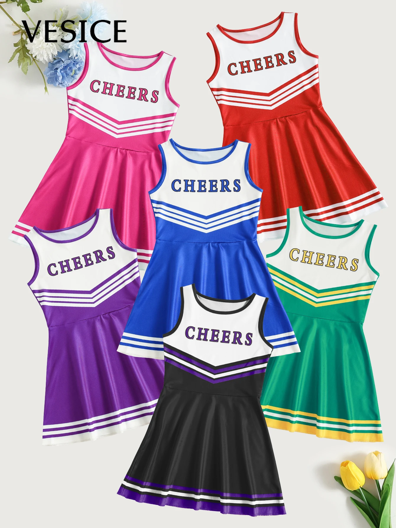 Cheerleader Set Kids Girls Dresses Performance Costumes children cheerleading costumes