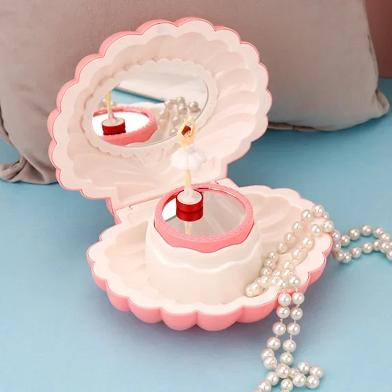 Shell Shape Clockwork Musical Boxes Girls Dancing Ballerina Musical Box Christmas B For Girirthday Jewelry Box Gifts Ornaments