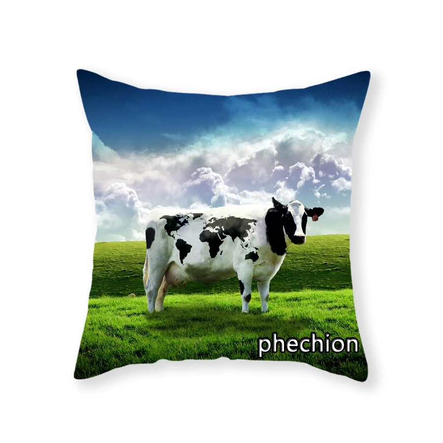 

phechion Animal Dairy Cow 3D Print Polyester Decorative Pillowcases Throw Pillow Cover Square Zipper Pillow Cases Fans Gift C55