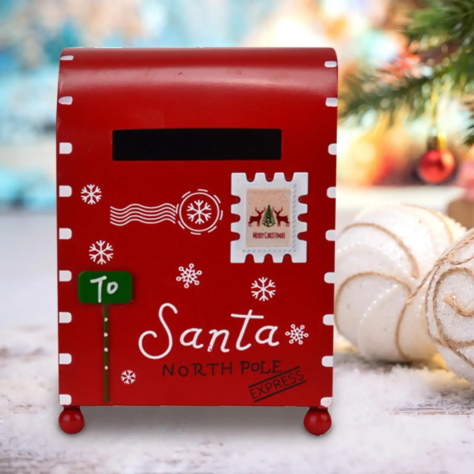 Description Picture 4 of itemChristmas Express Mail Box Mini Mailbox Postbox Christmas Decoration Mailbox for Indoor Outdoor Patio Holiday Garden Backyard