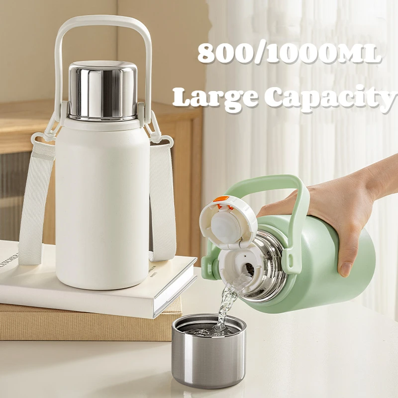 

1500 мл Вакуумный изолированный стакан из нержавеющей стали с крышкой для воды, холодный чай, кофе, смузи, изолированная чашка, многоразовая бутылка для воды