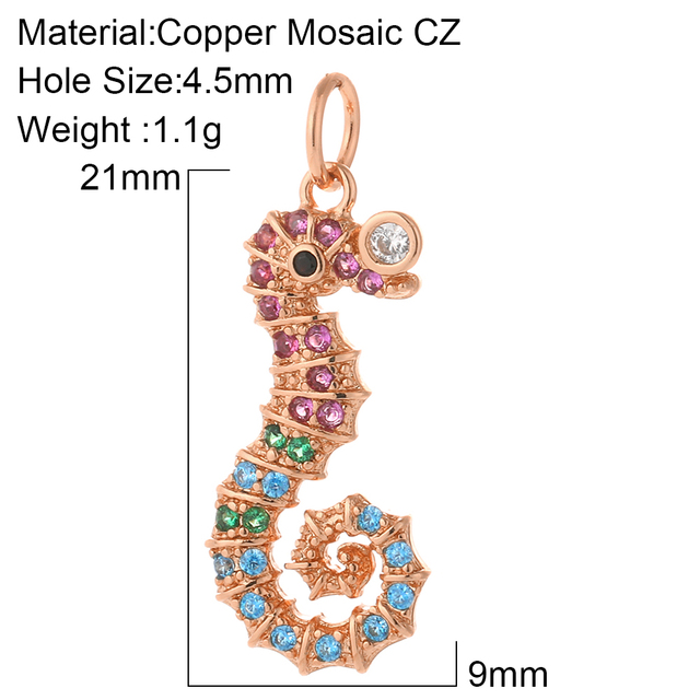 Charms for Jewelry Making Crab Shell Seahorse Designer Jewelry Charms for Diy Earrings Necklace Bracelet Charm Copper