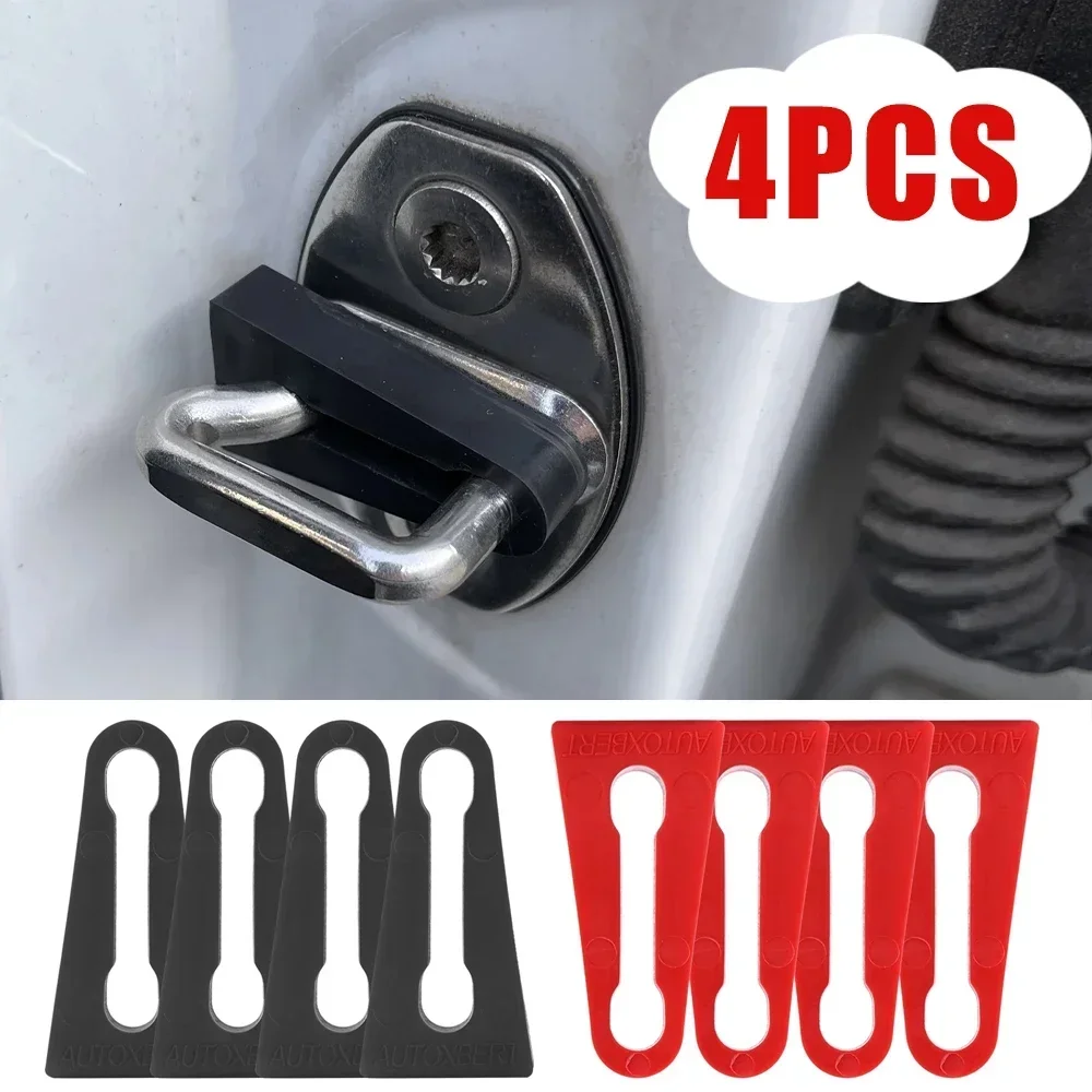 4-Piece Shock Absorber Rubber Pad Set - Front Door Lock Buffer & Quiet Seal Dampener Replacement Accessories