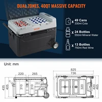 VEVOR 38L/53L Portable Car Refrigerator Freezer Electric Mini Fridge Ice Box with Wheels Compressor for Camping Outdoor Car Home 5
