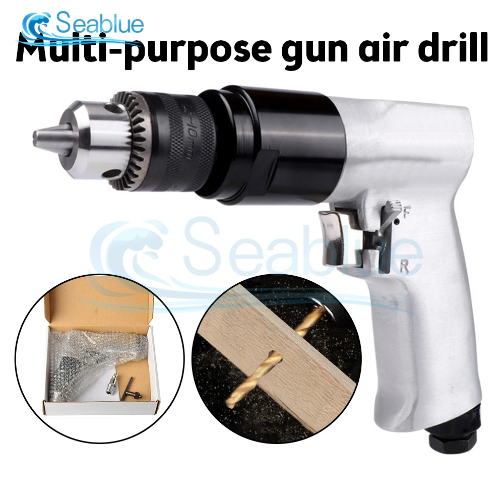 Trapano pneumatico a pistola a batteria ad alta velocità da 3/8 "1800 giri/min trapano ad aria reversibile per perforazione di fori - immagine 2