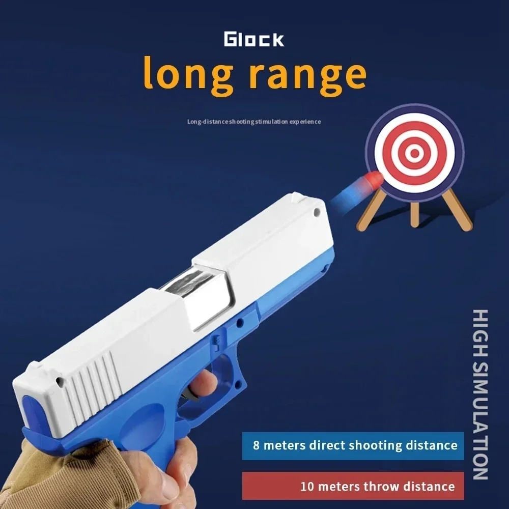 Soft Bullet Toy Gun for 6+ Kids Outdoor Combat Weapon Eat Chicken Toys with Silencer Foam Ejection Toy Gun Toy For Boys Girls 4