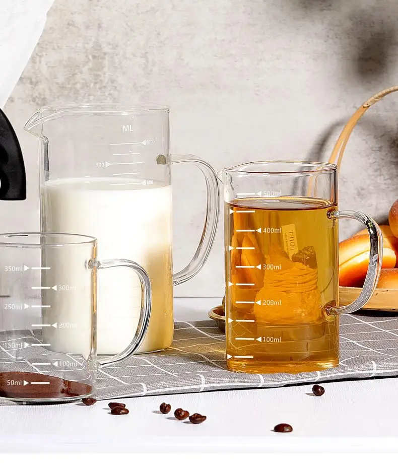 Taza Medidora De Vidrio Borosilicato 350 Ml - Doble Escala (ml Y Onzas), Resistente Al Calor Y Frío, Para Microondas Y Lavavajillas