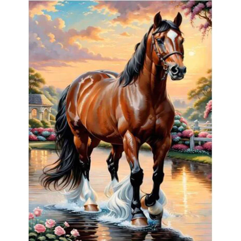 Ab Diamond Diamond Painting The Galloping Horse Diamond Ricamo Kit Decorazione Della Parete Hanging Painting