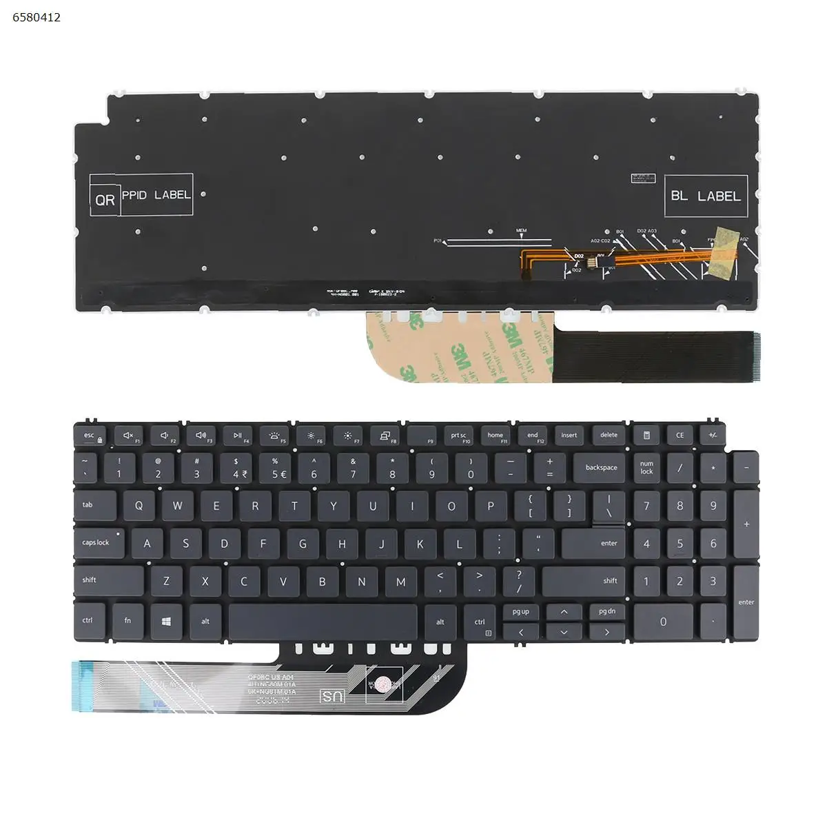 

Клавиатура для ноутбуков DELL 15 7590 5584 5590 5593 5594 5598 с подсветкой