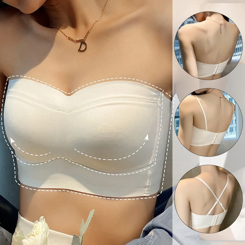 

Women Strapless Bra Push Up Underwear Sexy Anti-sagging Seamless NoSteel Ring Comfortable Bralette Female Outdoors Underwear