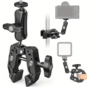 Morsetto per granchio multifunzionale Fotocamera sportiva Fotografia per telefono cellulare Forte baccello di pisello Staffa PTZ universale per espansione esterna in metallo