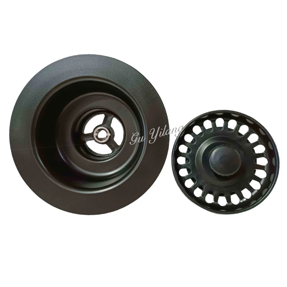 GYL 11.4cm Black Color Kitchen Sink Plug Sink Filter Drainer Stopper Black Strainer 3-1/2 strainer Dish Drainer