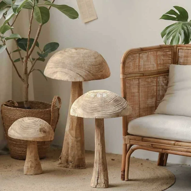 

Creative Solid Wood Mushroom Floor Decoration Sample Room Entrance Soft Decoration Hotel Lobby Sales Office Artwork