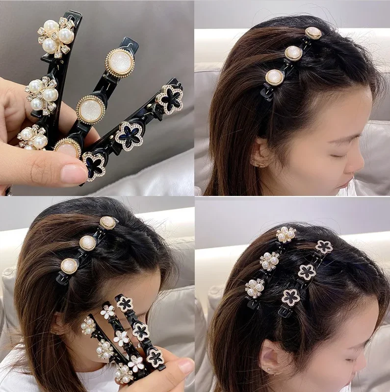 

New Double Layer Braided Hair Hoop Broken Hair Clip Women Hairpin Korean Fixed Headband New Hairpin Lazy Hair Accessories
