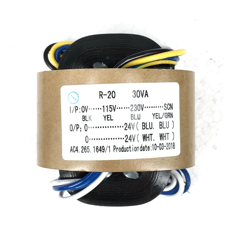 Mofi-30Va R-Core Ttransformer Dual 24V(0-24Vac,0-24Vac)