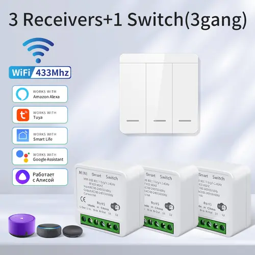 Tuya Smart WiFi Switch For Lighting RF 433MHz Wireless Switch Smart Life APP Voice Control Work With Alexa Google Home Alice - Image 15