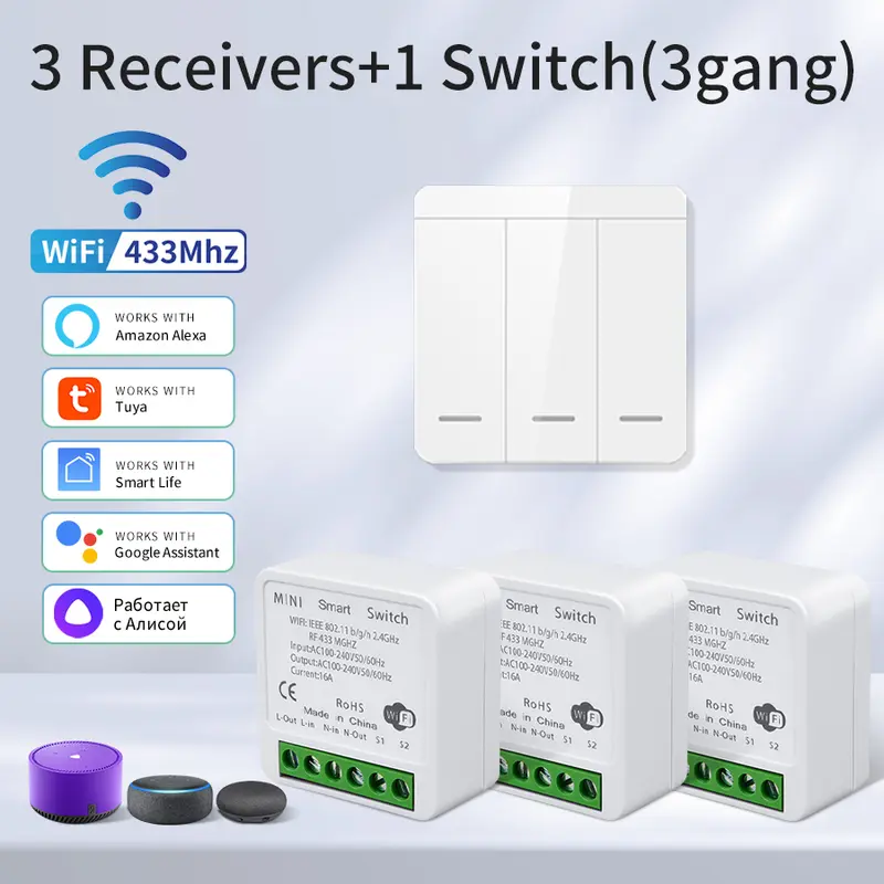 Tuya Smart WiFi Switch For Lighting RF 433MHz Wireless Switch Smart Life APP Voice Control Work With Alexa Google Home Alice - Image 15