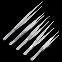 Veterinary Stainless Steel Surgical Tweezers Forceps Heat Resistant Straight Tweezers 14/16/18/20/24Cm Farm Animals Tools 1