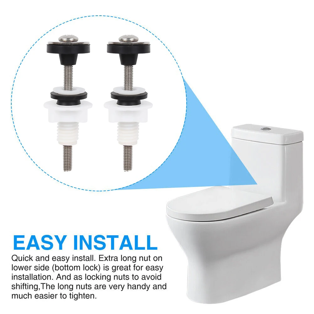 

2pcs Toilet Tank Bolt M6 Diameter Cistern To Toilet Pan Fixing Fitting Sealing Kit Close Coupling Bolts WC Home Improvement