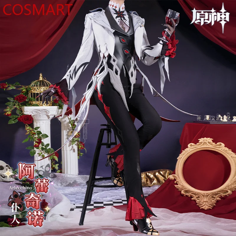 

COSMART Genshin Impact Arlecchino The Knave Swallowtail Game Suit Gorgeous Cosplay Costume Halloween Party Role Play Outfit