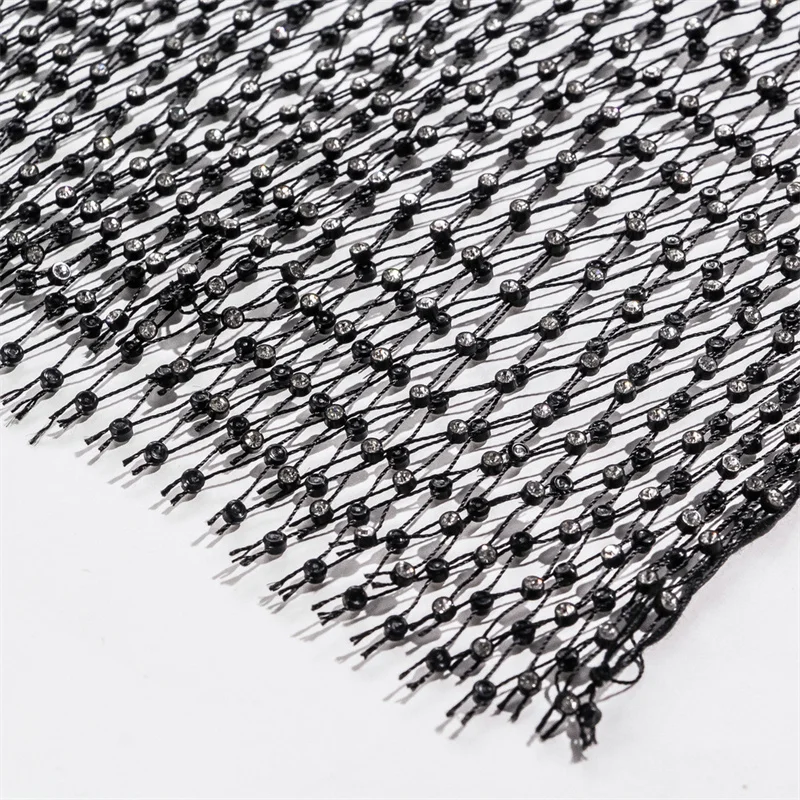 Sexy Diamanten Mesh Cropped Tank Top Frauen Sommer Cover Up Bikini Durchsichtig Strass Net Party Club Crop Top – Detail 16