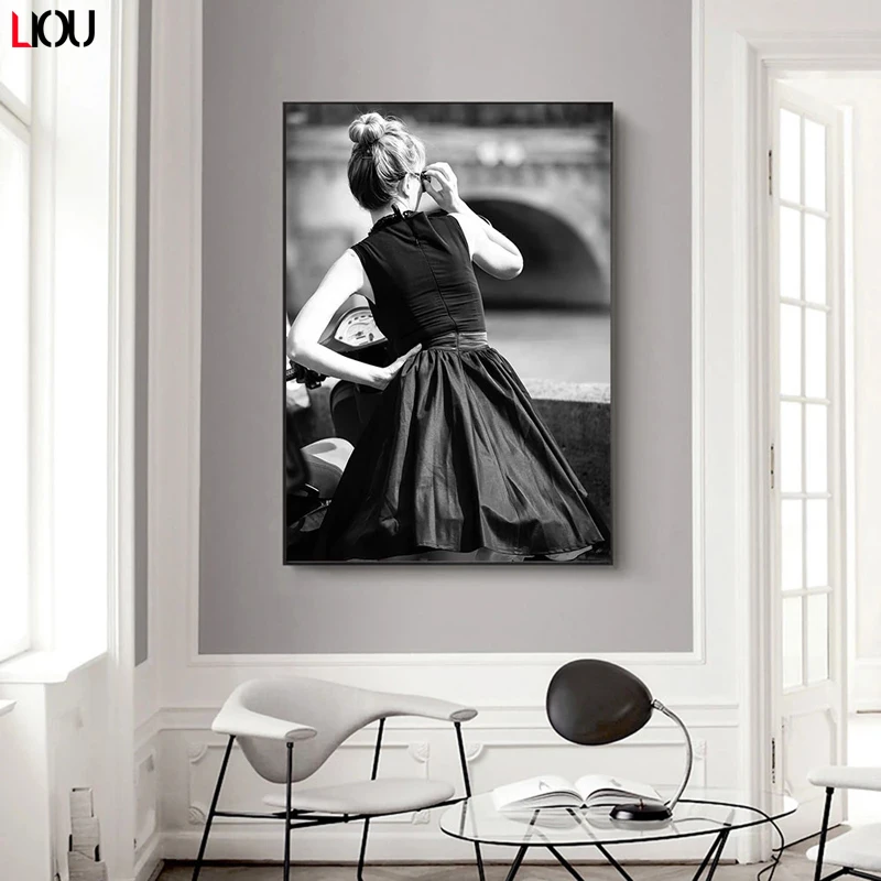 Black and White Wall Art Fashion Poster Black White Prints 