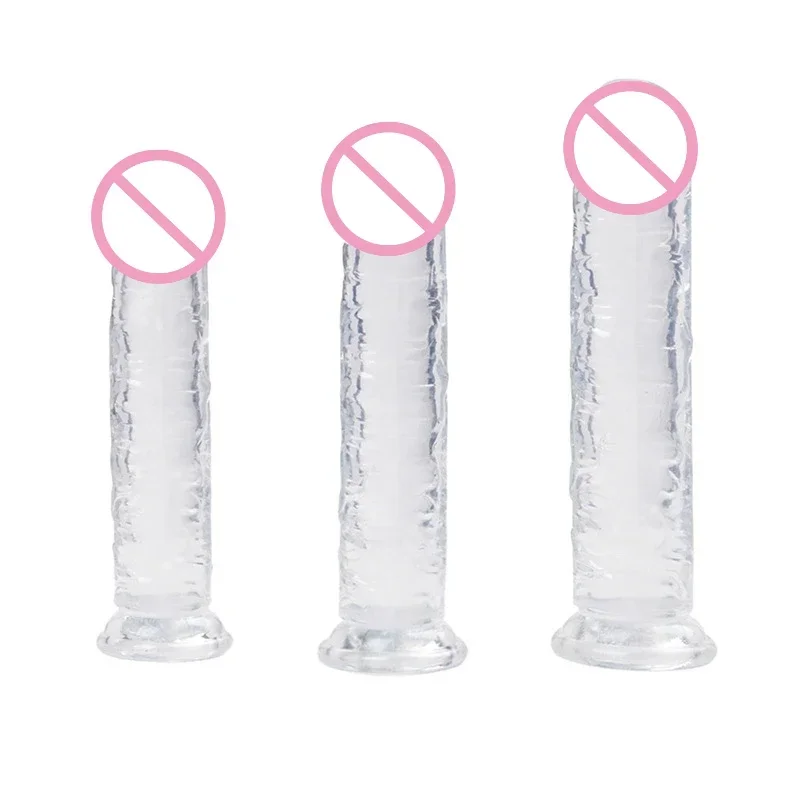 Realistic Dildo for Women Silicone Beginner Clear Dildo with Strong Suction Cup Hands-Free Play for Adult Sex Masturbator G Spot sex toys