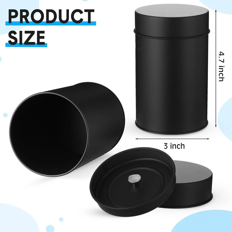 16 Oz Round Double Seal Tea Tin Canister With Lid Container For Loose Tea Kitchen Storage Coffee Sugar