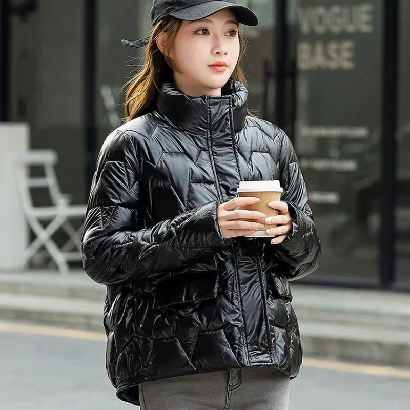 Women Parkas Winter Cotton Jacket Long Sleeve Warm Puff Coat Pockets Quilted Solid Casual Korean Fashion Coats