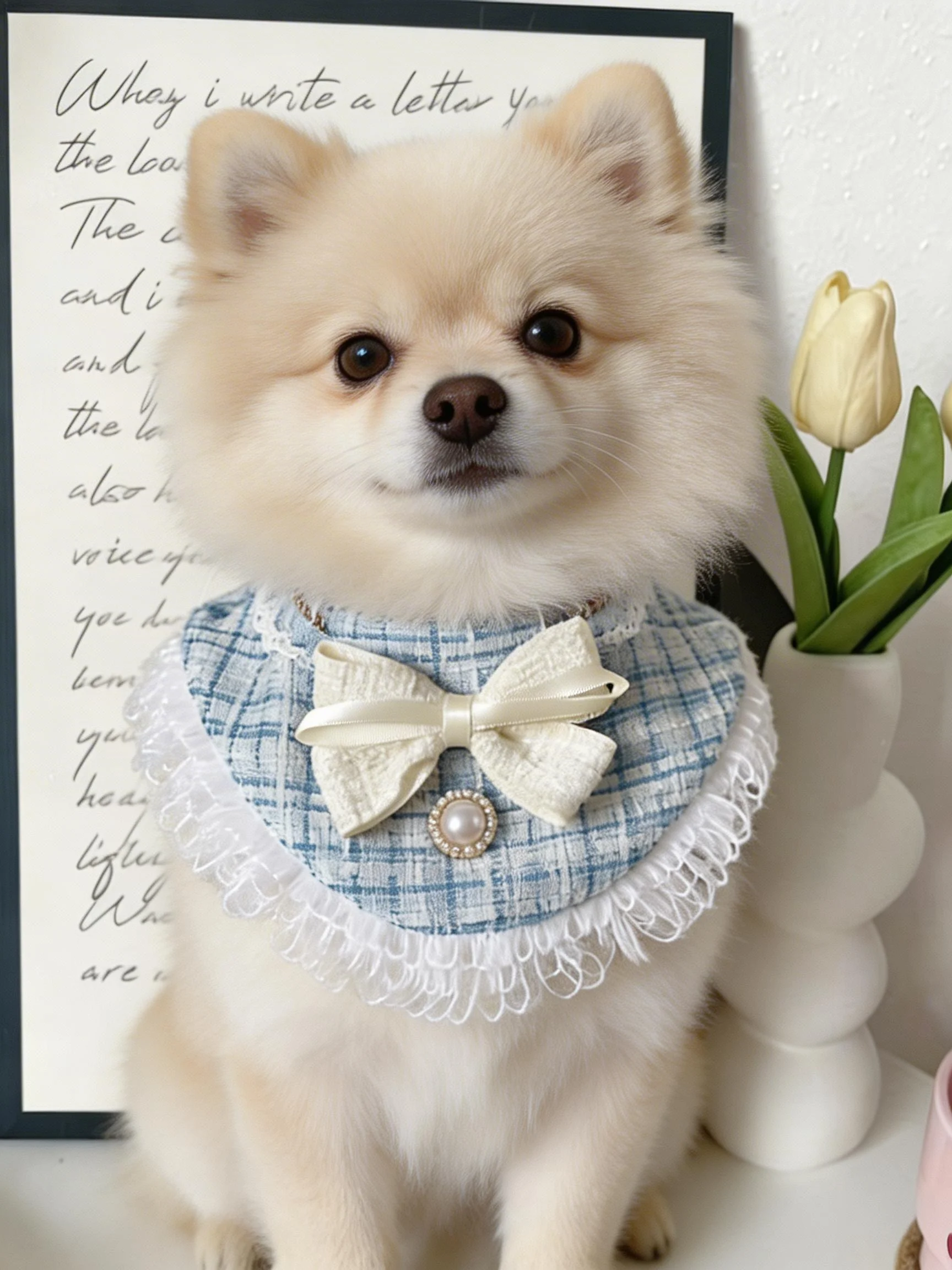Conjunto de bandana e babador para animais de estimação - Gravata borboleta ajustável com laço para coletar baba, ideal para cães e gatos de pequeno porte. Feito em tecido atoalhado macio._voghion.com