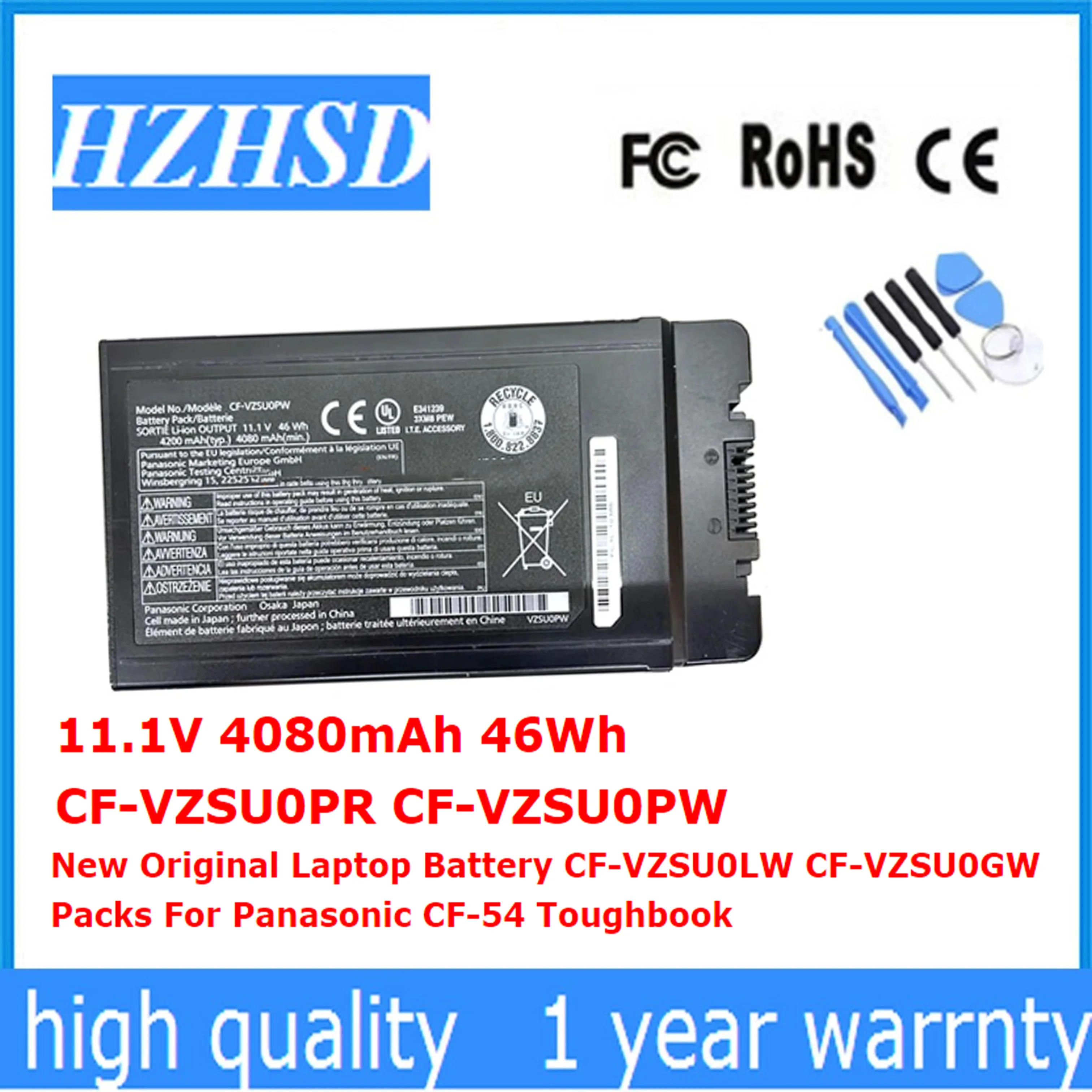 11.1V 4080Mah 46Wh Cf-Vzsu0Pr Cf-Vzsu0Pw Cf-Vzsu0Lw Cf-Vzsu0Gw Nuova Batteria Originale Per Laptop Per Panasonic Cf-54 Toughbook