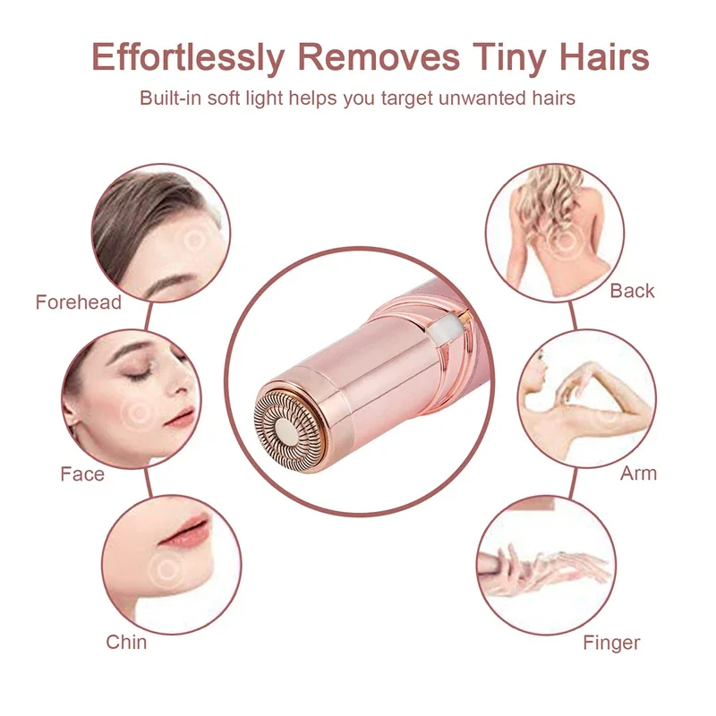 Epilator Face Hair Removal Lipstick Shaver Electric Eyebrow Trimmer Women Hair Remover USB Charging Mini Shaver Epilator 4