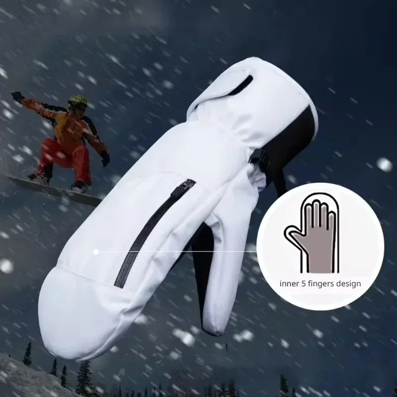 Gants de ski d'hiver imperméables et chauds pour écran tactile, gants de neige pour homme et femme (taille XL