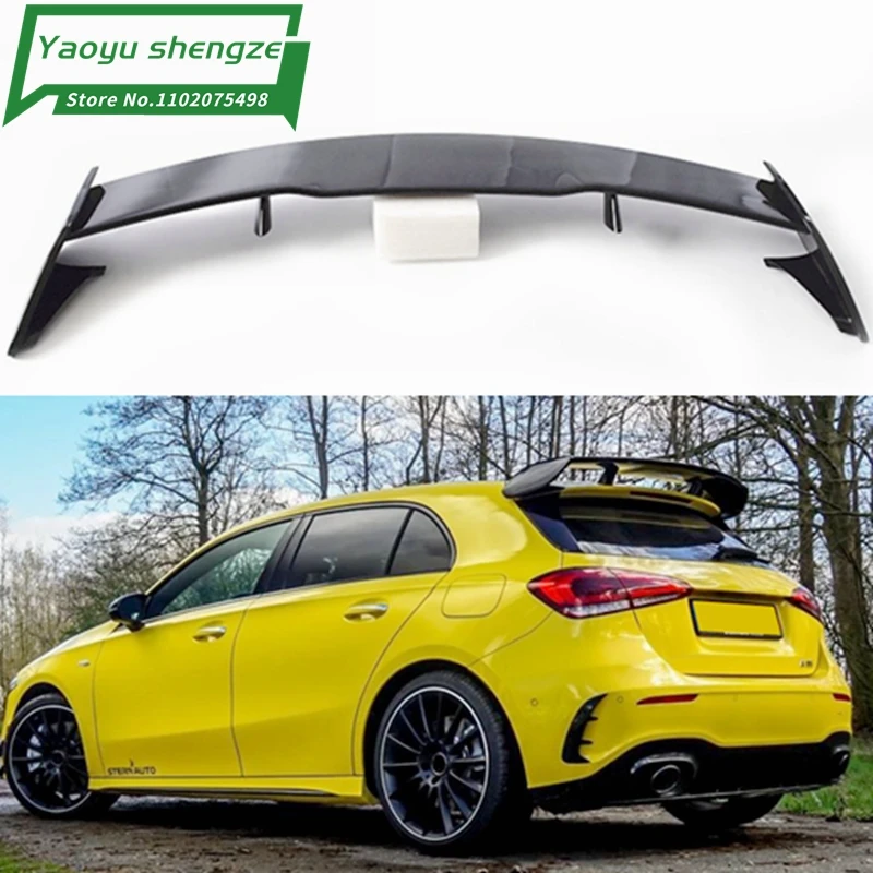 

For Mercedes Benz W177 Hatchback A-Class A180 A200 A250 A260 & A45 AMG 2019 2020 ABS Plastic Black Red Color Rear Spoiler Wing