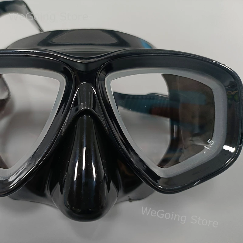 Corrective Tempered Glass Diving Goggles with Prescription Lens Swim Mask with Power Ranges from -1.0 to -8.0 for Short Sighted