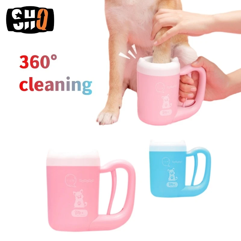 

2024 портативная детская чашка для домашних животных, Мягкая силиконовая мойка для ног, очистка лап собаки, один щелчок, ручная быстрая мойка ног, очиститель