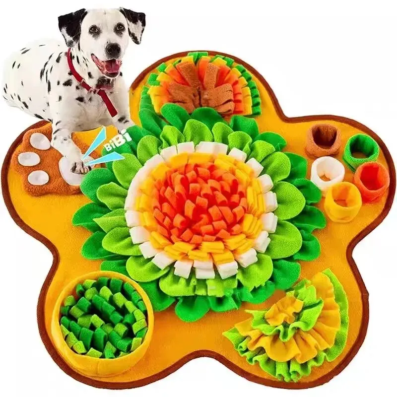 

Sniff Mat for Dogs Multi-Functional Dog Feeding Mat Boredom Busters for Dogs with Pupsicles Dog Games and Treat Dispenser