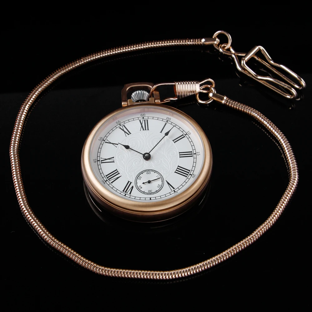 Luxury Brand Minimalist Style 1882 Digital Display Rose Gold Mechanical Pocket Watch for Men and Women's Best Holiday Gift