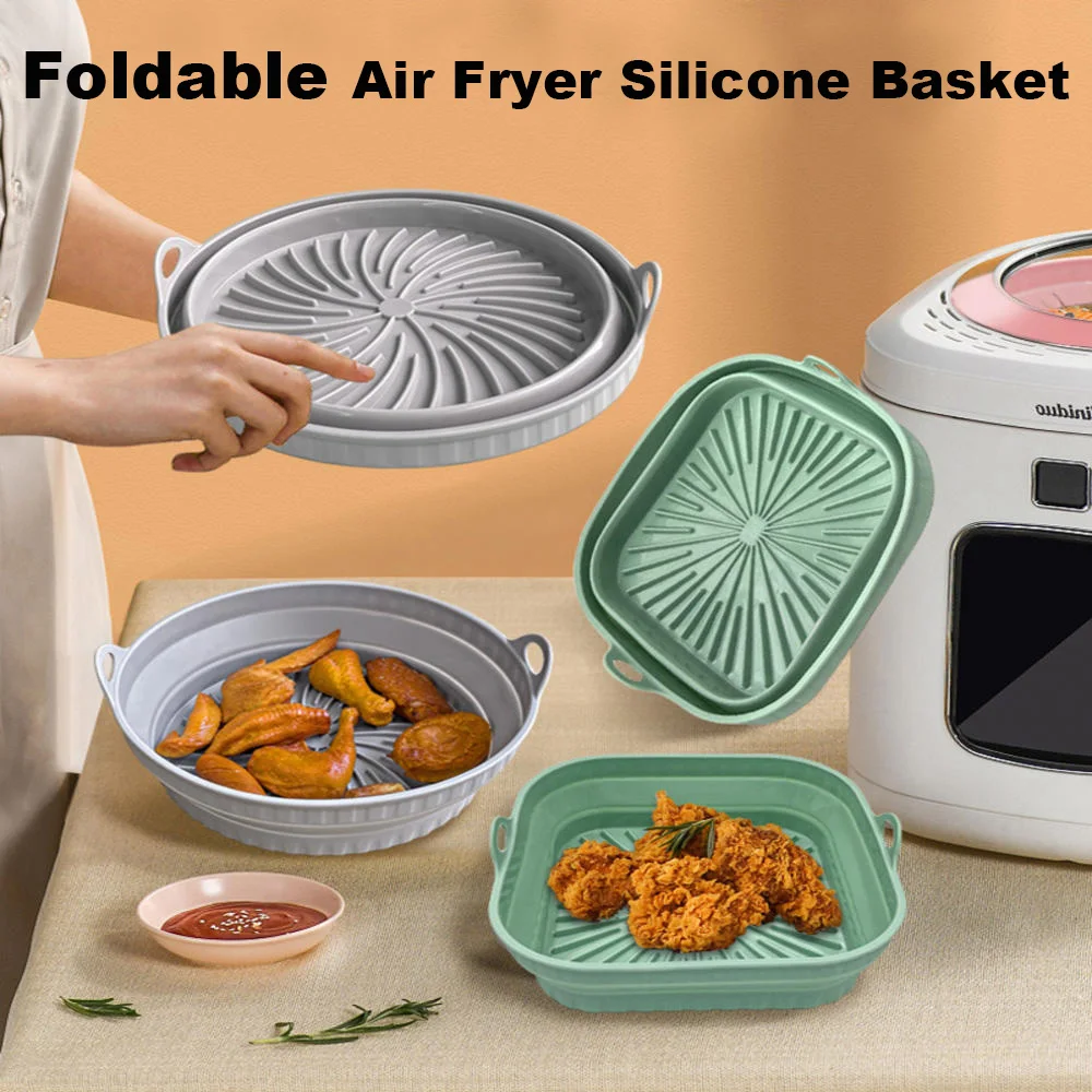 Silicone Mold For Air Fryer Pot Air Fryer Silicone Basket Thicken Oven  Baking Tray Fried Chicken Pizza Air Fryer Accessories - AliExpress