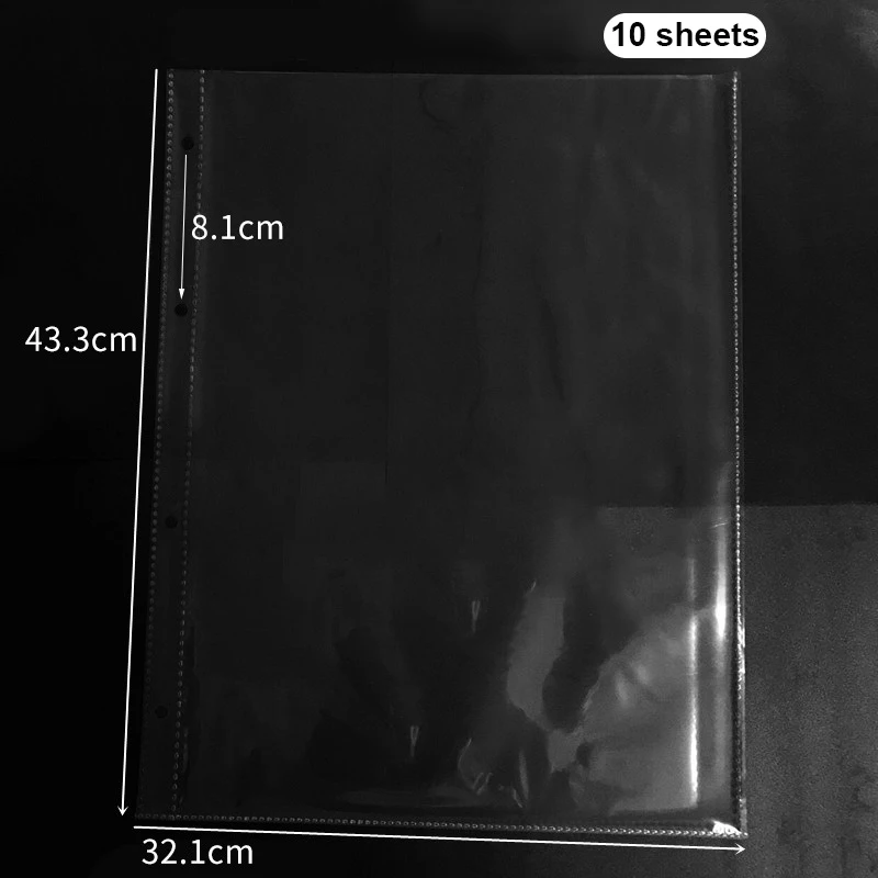 A4 A5 루스 리프 PP 투명 내부 리프 파일 가방 테스트 용지 사진 카드 보관 책 종이 주최자 파일 폴더 세트