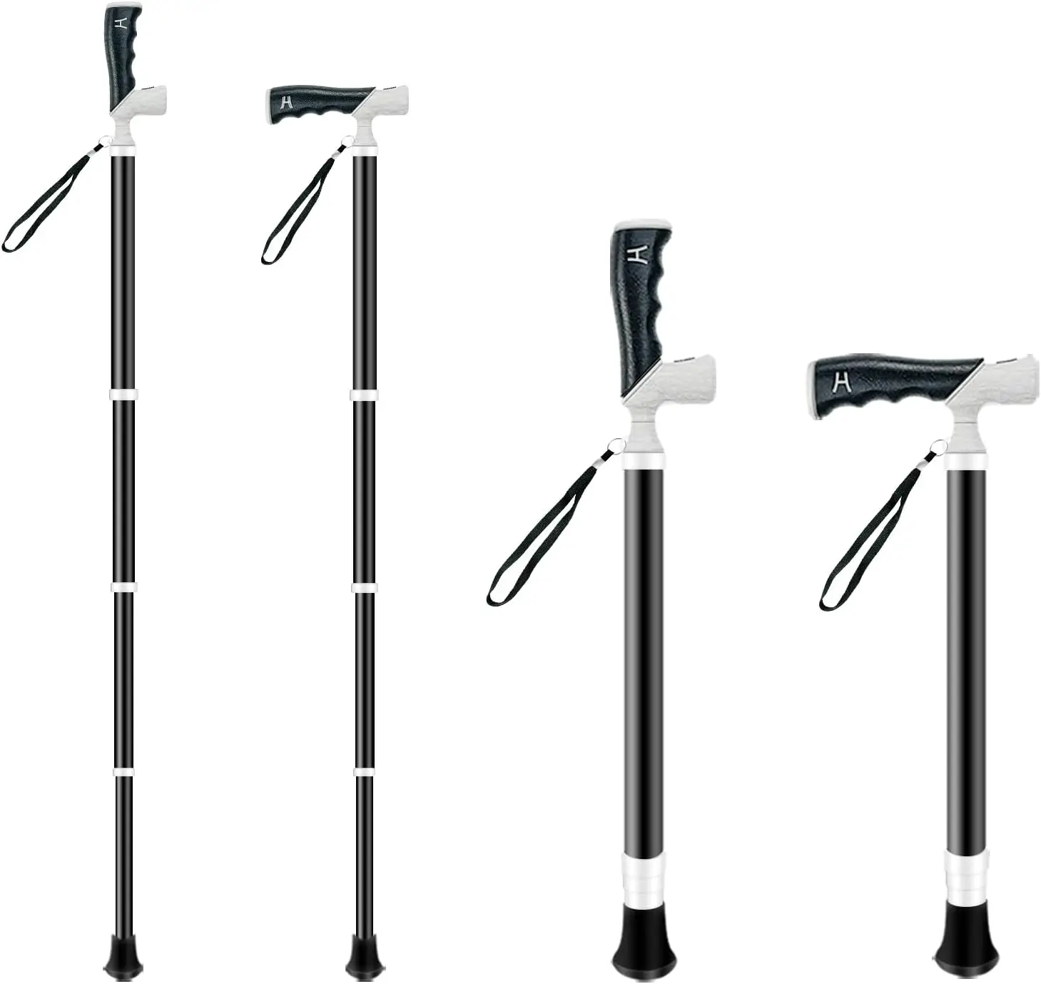 Adjustable Telescopic Walking Cane, Lightweight Foldable Hiking Stick for Seniors & Outdoor Activities