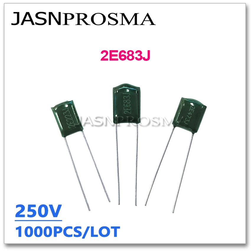

JASNPROSMA 1000 шт. 250 В 2E683J 68NF 683J 2E 5% полиэфирный конденсатор с полиэфирной пленкой