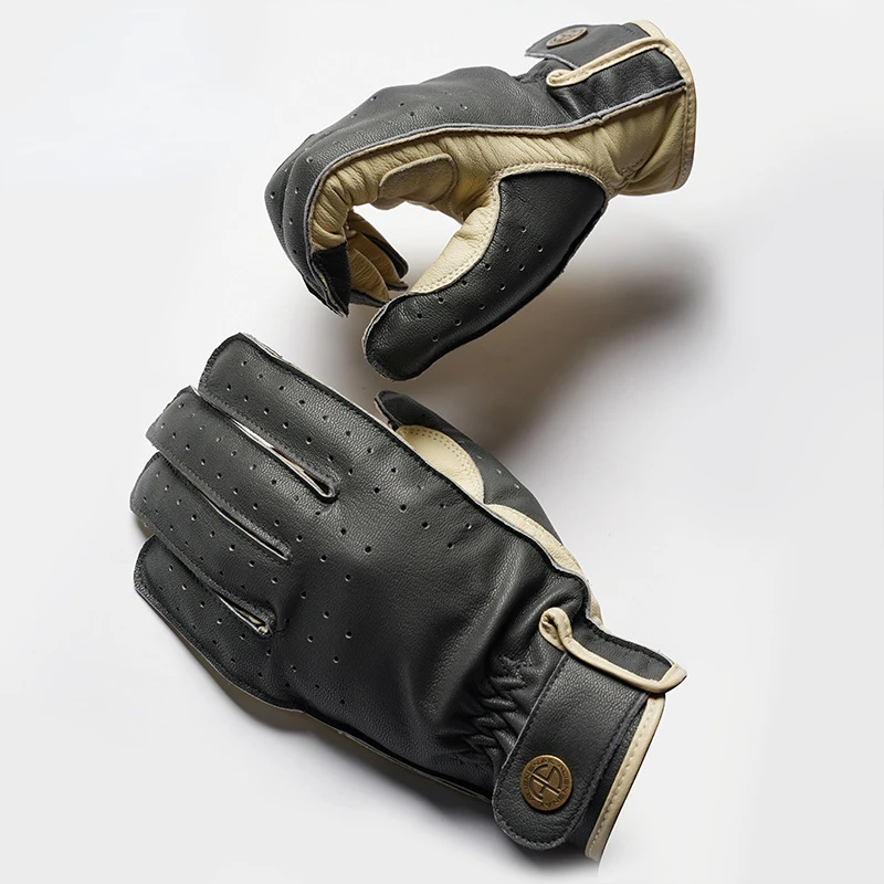 

Motorcycle Full Finger Gloves Breathable Sheepskin Touch Screen Non-slip Wear-resistant Professional Riding Gloves