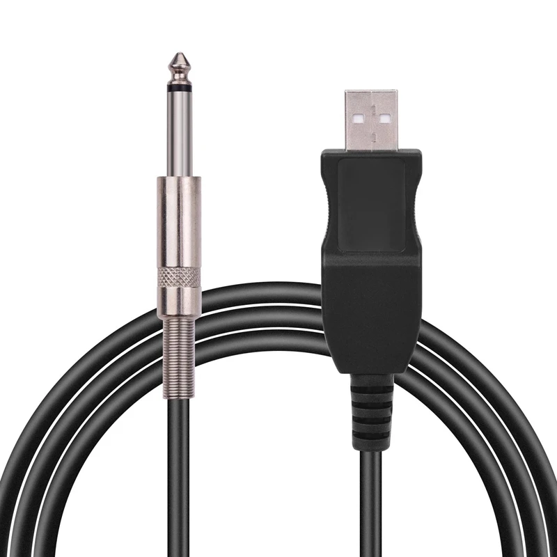 

USB-кабель для гитары с USB-интерфейсом штекер на 6,35 мм моно-кабель для преобразователя электрической гитары компьютерный соединительный кабель адаптера