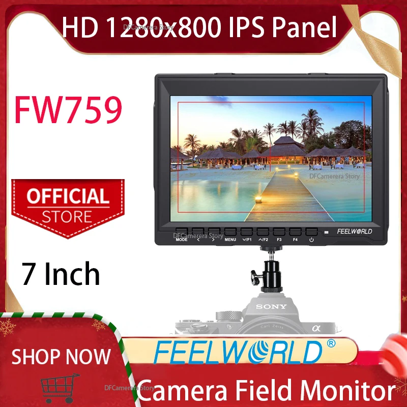 FEELWORLD FW759 7Inch HD 1280x800 Field Video LCD IPS Screen 12001