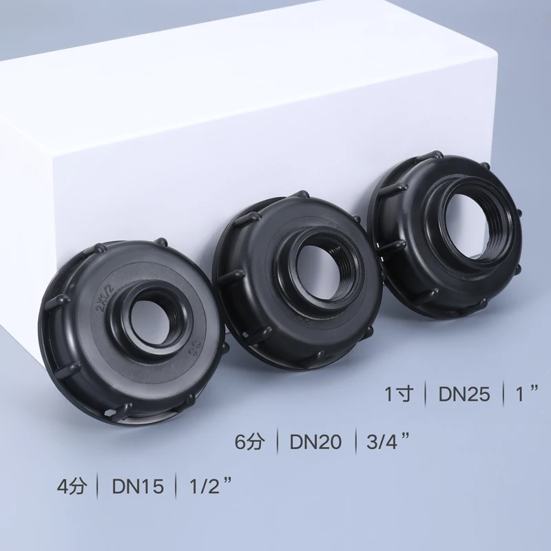 Tank Tap Adapter S60x6 Coarse Thread to 1/2" 3/4" 1" Internal Thread IBC Plastic Drain for Hose Faucet Valve